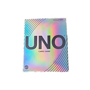 UNO Mattel UNO Platinum Edition Card Game Premium Holographic Foil Cards New